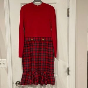 Venus Plaid Detail Sweater Dress